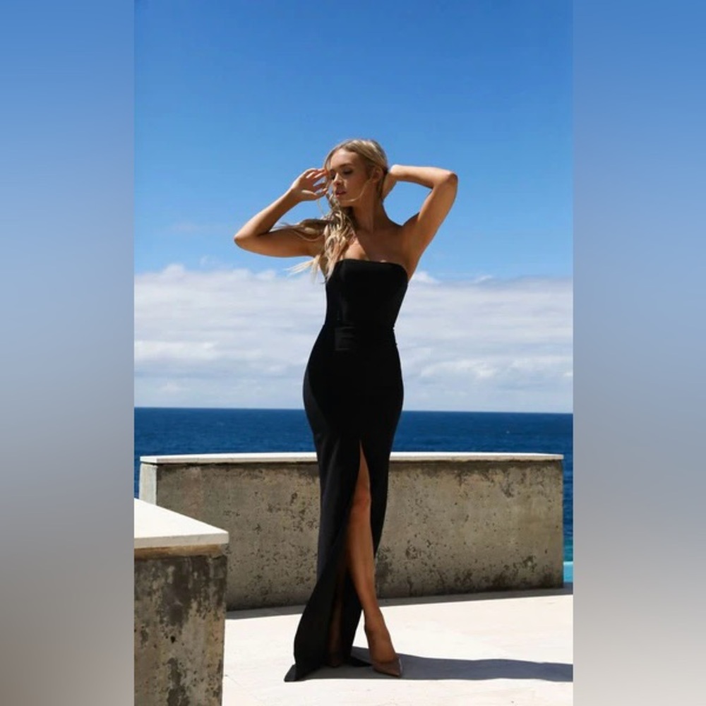 Abyss by Abby Black Strapless Dress Size 0 (Adjusted Bust 32 Waist 30 Hips 34)